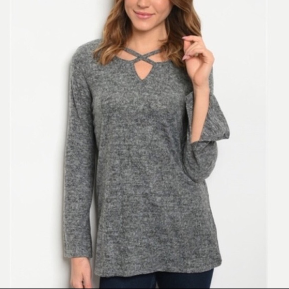 LAST ONE-SALE 🌟Comfy,🌟🍃grey🍃knit,🍃top,💐 - Picture 7 of 8